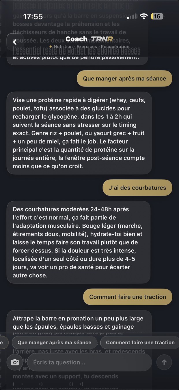Conversation avec le coach TRNR